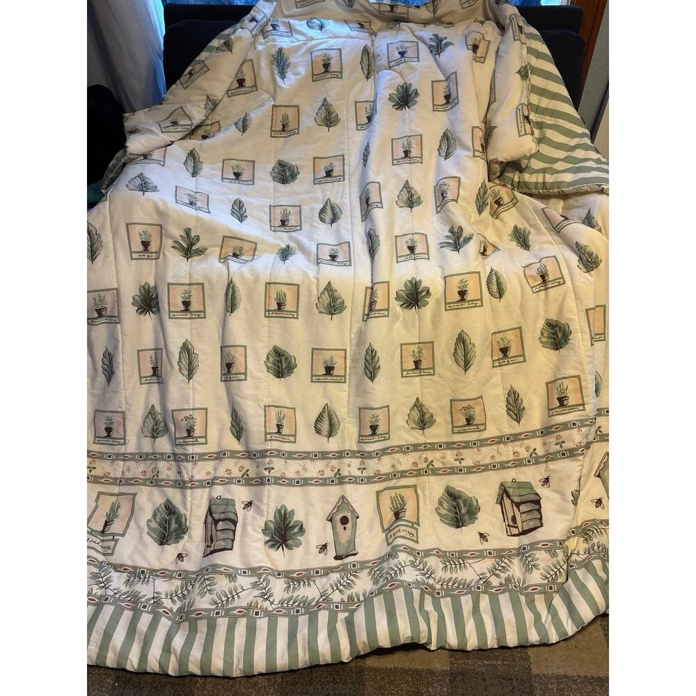 Pfaltzgraff Naturewood Full Queen Comforter vintage Y2K cottagecore boho herbs